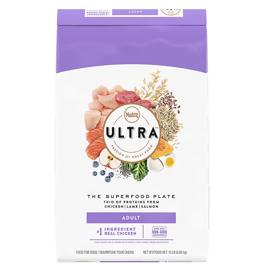 PetSmart NUTRO ULTRA Adult Dry Dog Food - High Protein Blend with Chicken, Lamb & Salmon for Optimal Nutrition
