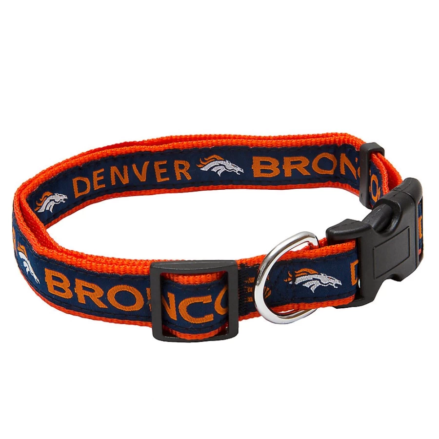 PetSmart Denver Broncos NFL Team Logo Adjustable Dog Collar for Fans