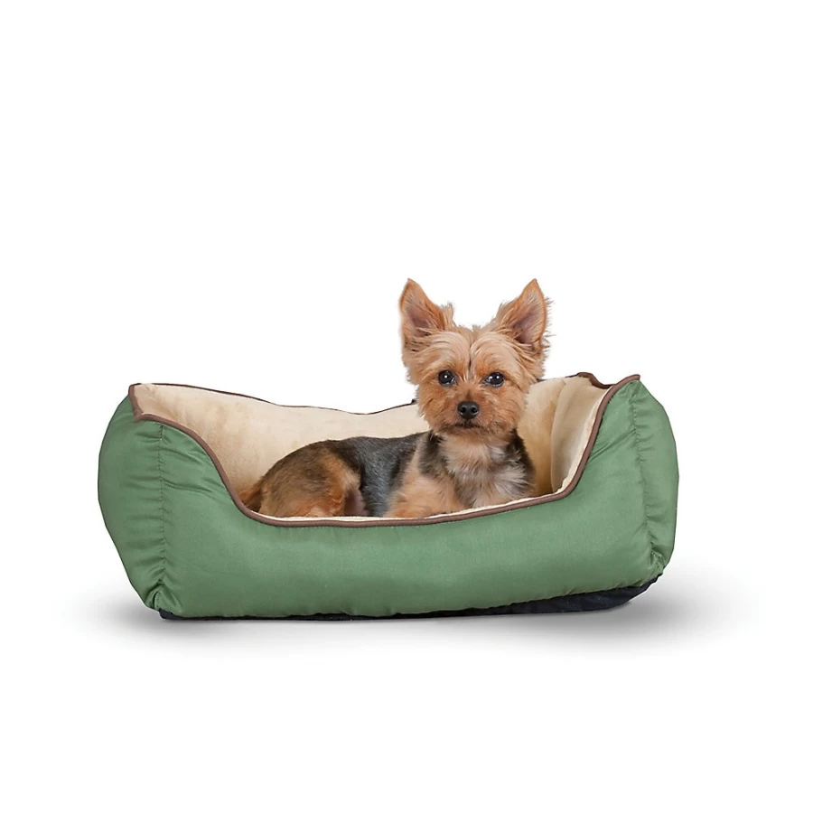 PetSmart KH Self-Warming Plush Dog Bed - Cozy Heated Lounge Sleeper for Medium & Large Breeds