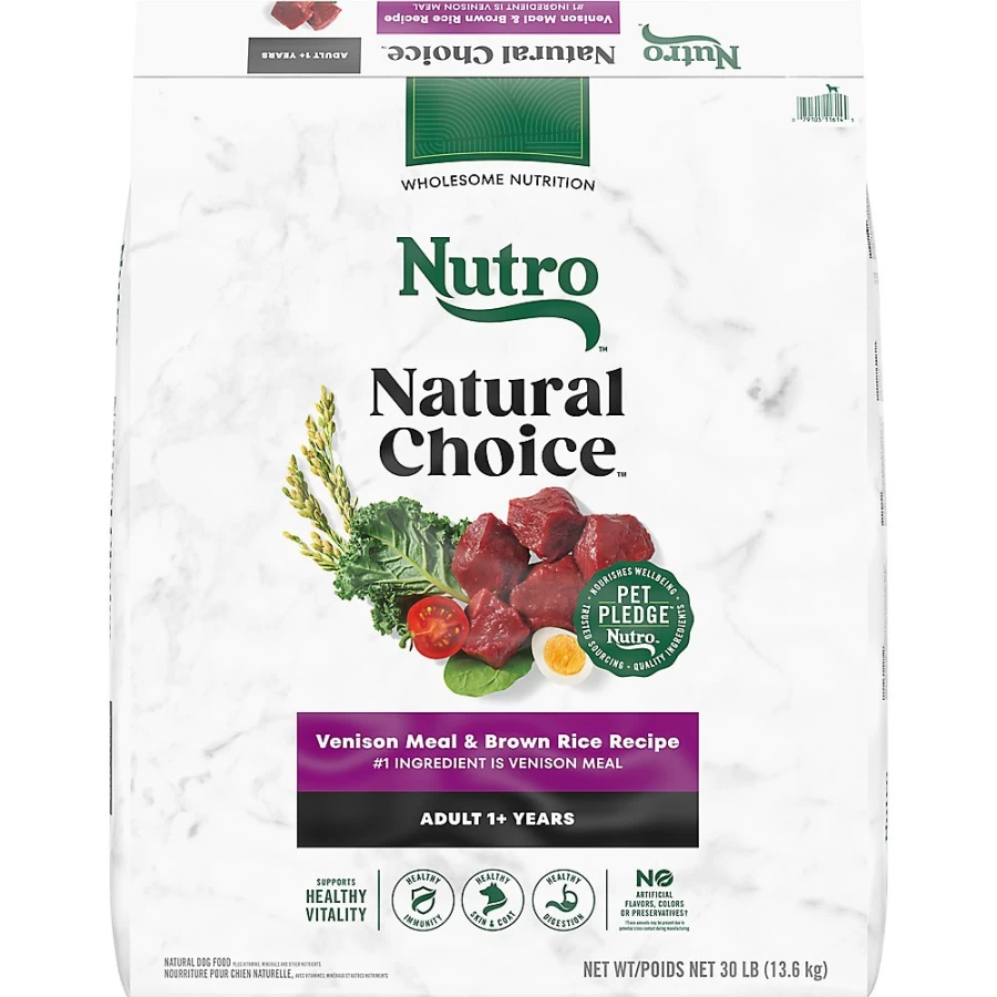 PetSmart Nutro Natural Choice Adult Dry Dog Food with Venison & Brown Rice - Non-GMO, High Protein Recipe