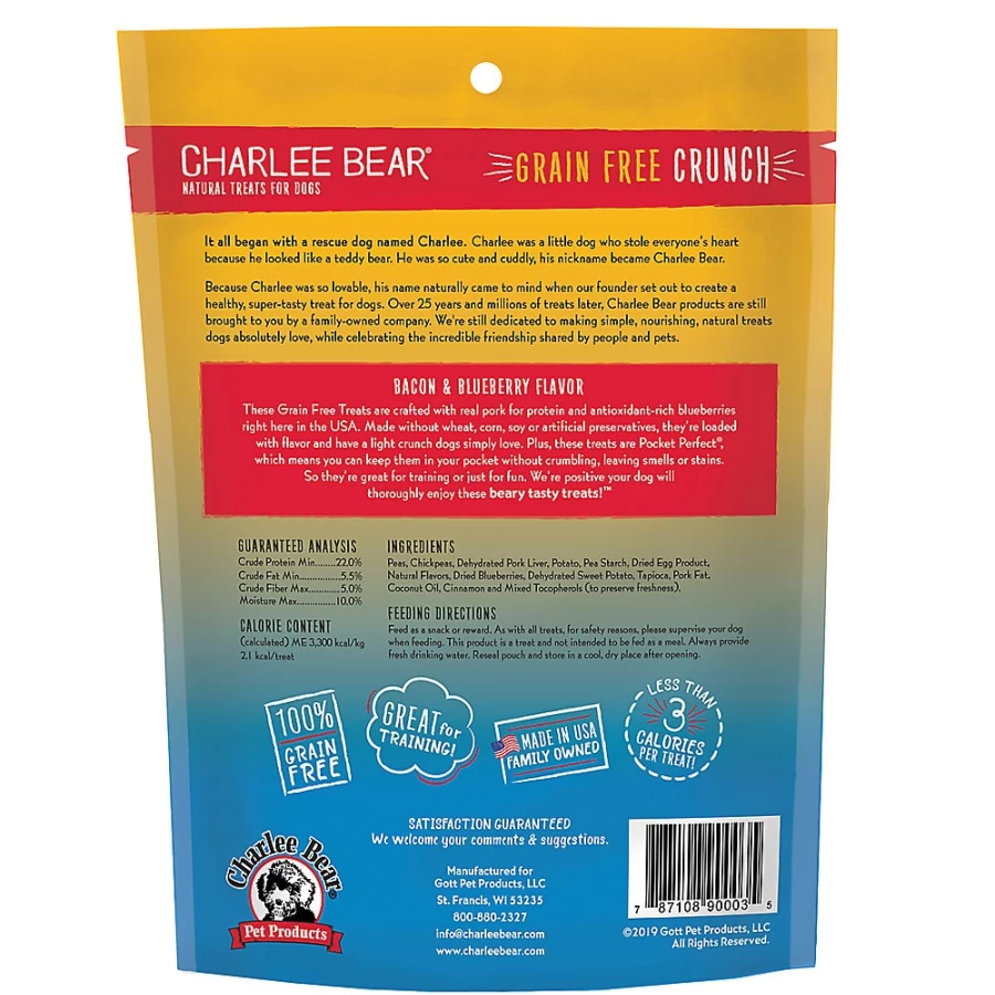 PetSmart Charlee Bear Crunch Natural Grain-Free Dog Treats - Bacon & Blueberry Flavor