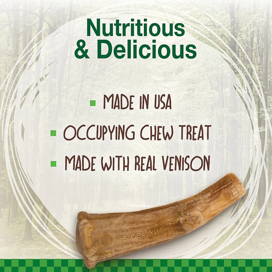PetSmart Nylabone Healthy Edibles Venison Antler Dog Chews - 10 Pack Natural Dental Treats for Dogs