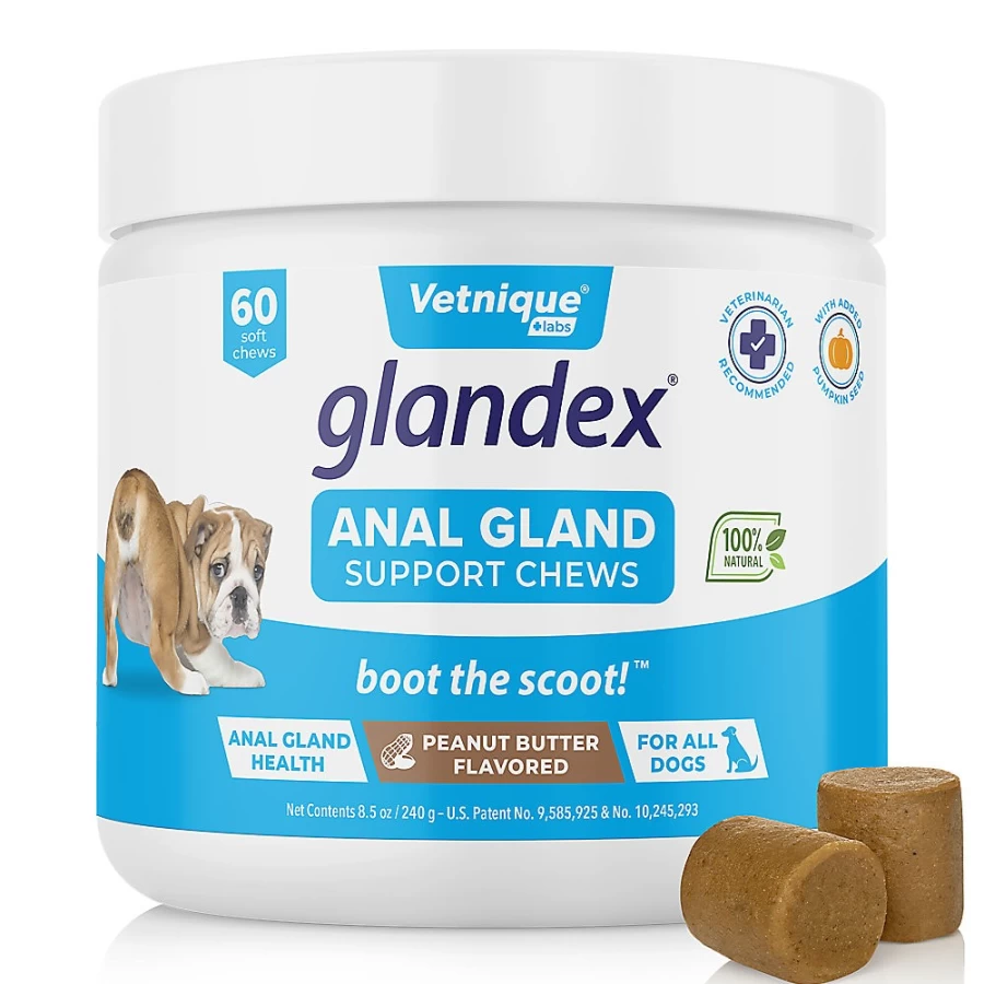 PetSmart Glandex Anal Gland Soft Chews for Dogs - Scoot Boot Supplement for Digestive Health