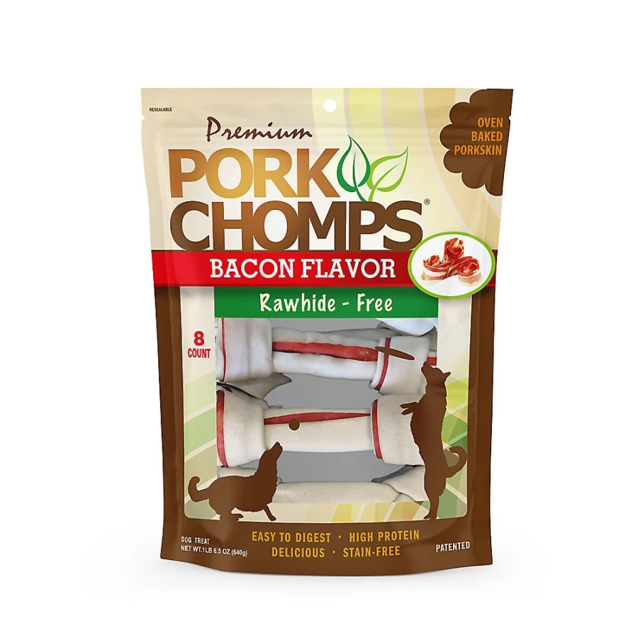 PetSmart Bacon Flavor Rawhide-Free Pork Chomps Dog Treats for Chewing