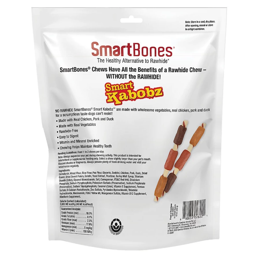 PetSmart SmartBones Triple Meat Flavor Kabobz Dog Treats for Healthy Chewing