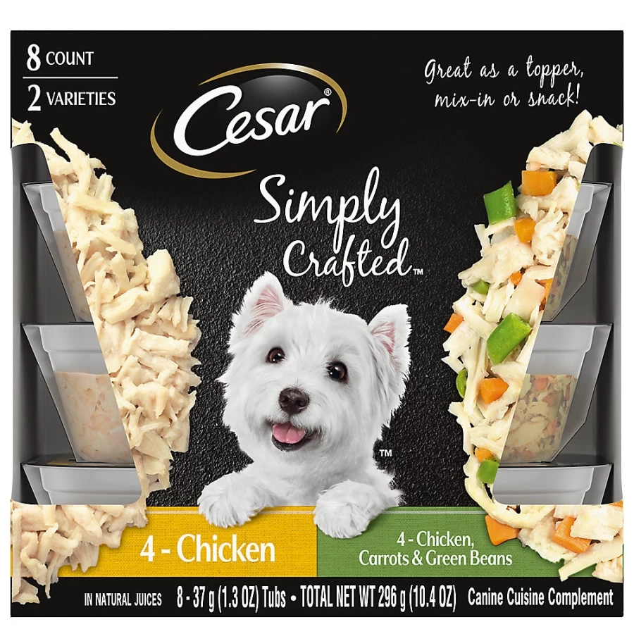 PetSmart Cesar Simply Crafted Grain-Free Wet Dog Food for All Life Stages - 8-Pack Meal Topper & Supplement