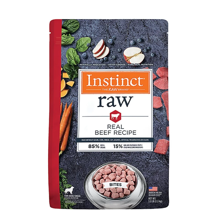 PetSmart Instinct Grain-Free Beef Frozen Raw Dog Food for Adult Dogs - Natural High-Protein Diet