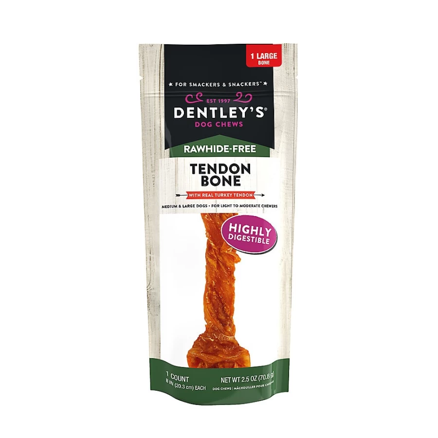 PetSmart Dentley's Rawhide-Free Turkey Tendon Dog Chew - Single Bone, Natural Dental Treat for Medium to Large Breeds