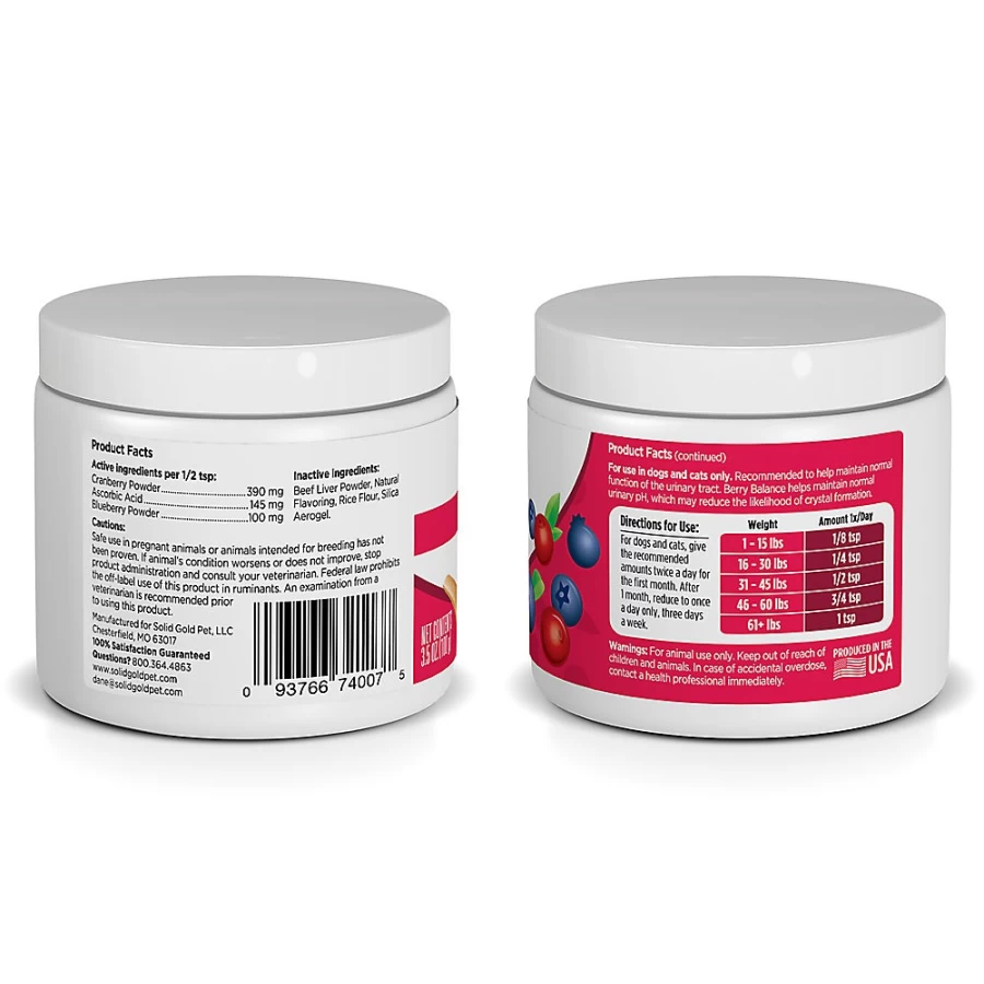 "PetSmart Solid Gold Berry Balance Urinary Tract Health Powder Supplement for Dogs & Cats"