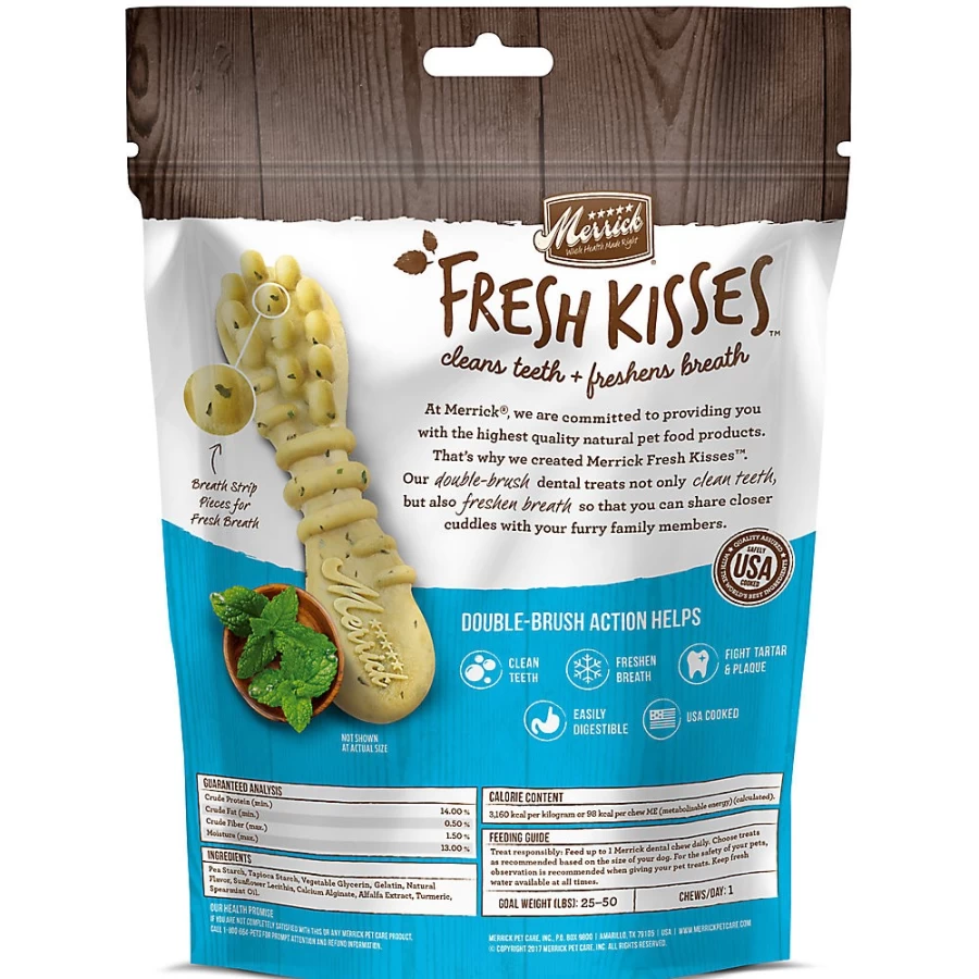 PetSmart Merrick Fresh Kisses Mint Flavored Adult Dog Dental Treats for Oral Care