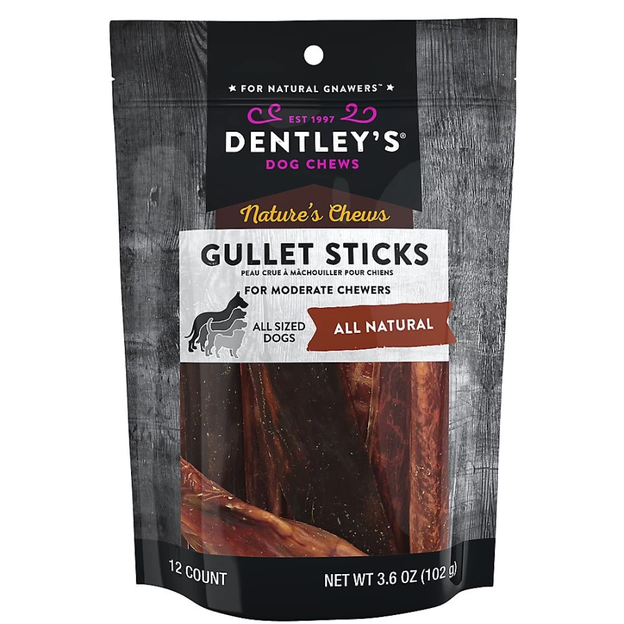 PetSmart Dentley's Nature's Chews Gullet Sticks for Dogs - Natural Dog Treats, 12-Pack