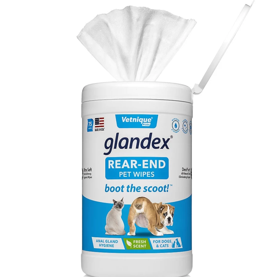 PetSmart Glandex Anal Gland Wipes for Dogs – Hygienic Pet Cleaning Wipes to Boot the Scoot & Support Anal Gland Health