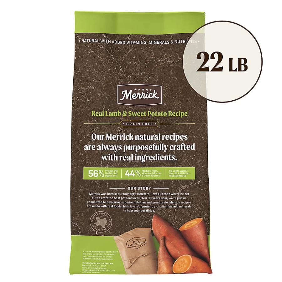 PetSmart Merrick Grain-Free Adult Dry Dog Food with Real Lamb - No Corn, Wheat or Soy - High Protein Recipe