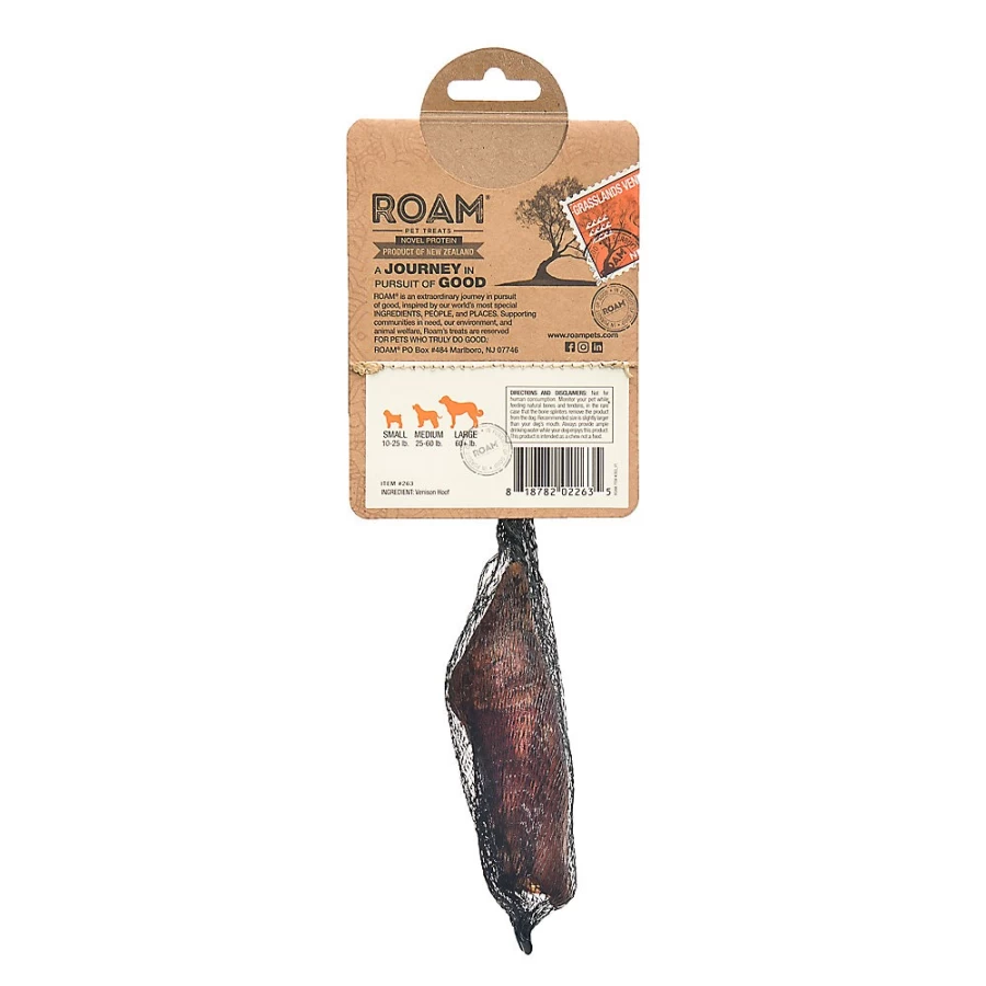 PetSmart ROAM Bucky Hoof Natural Dog Chews - Grass-Fed Venison Healthy Treats for Dogs