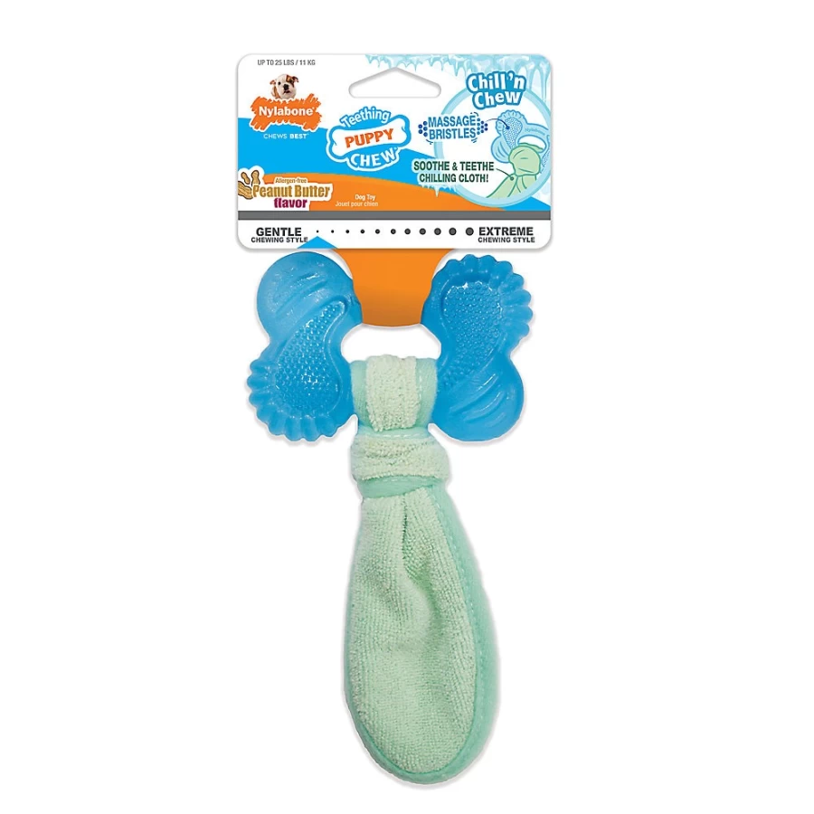 PetSmart Nylabone Puppy Teething Chew Toy - Freezer Safe Peanut Butter Flavored Bone for Dogs