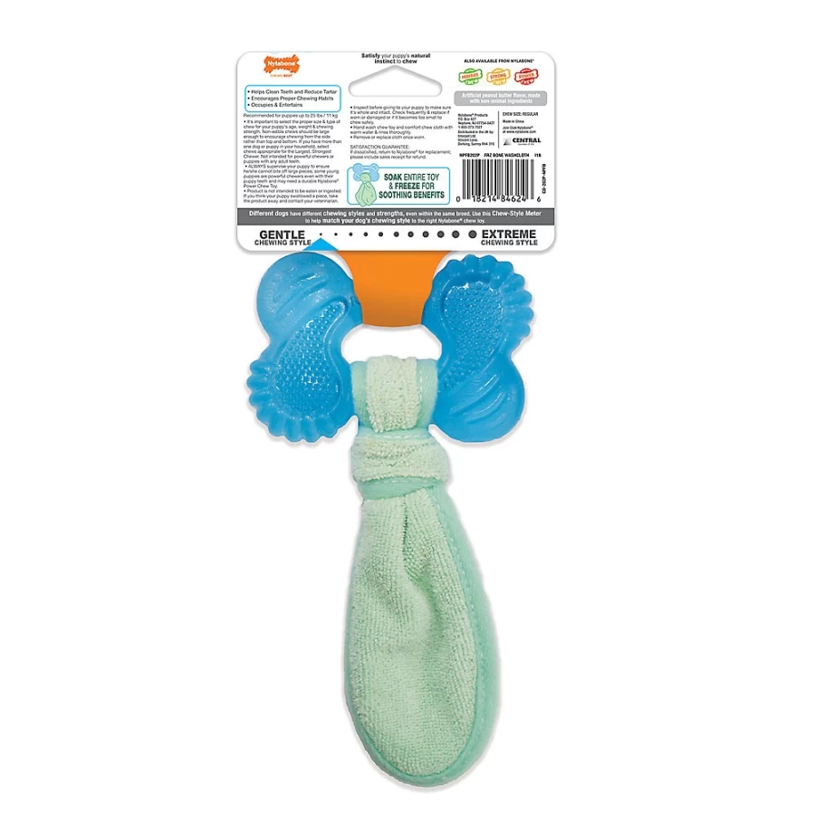 PetSmart Nylabone Puppy Teething Chew Toy - Freezer Safe Peanut Butter Flavored Bone for Dogs