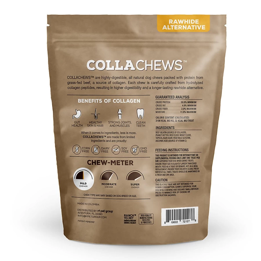 PetSmart Beef & Collagen Dog Treats with Peanut Butter - Rawhide-Free, 25-Count Chew Sticks for Dental Health