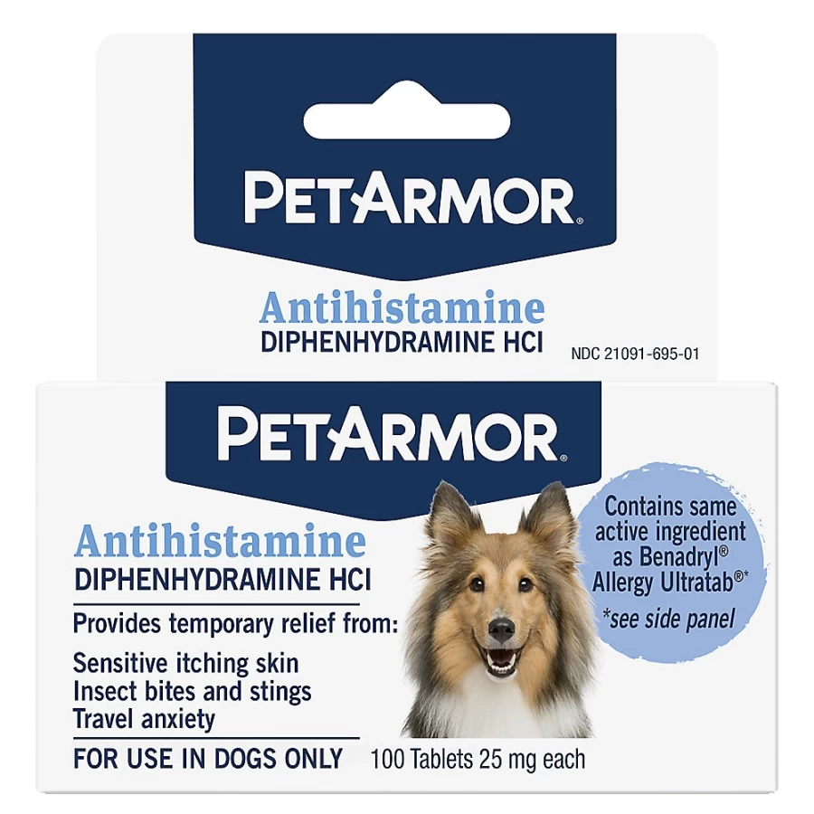PetSmart Dog Antihistamine Tablets - Diphenhydramine HCI Allergy Relief for Dogs by PetArmor