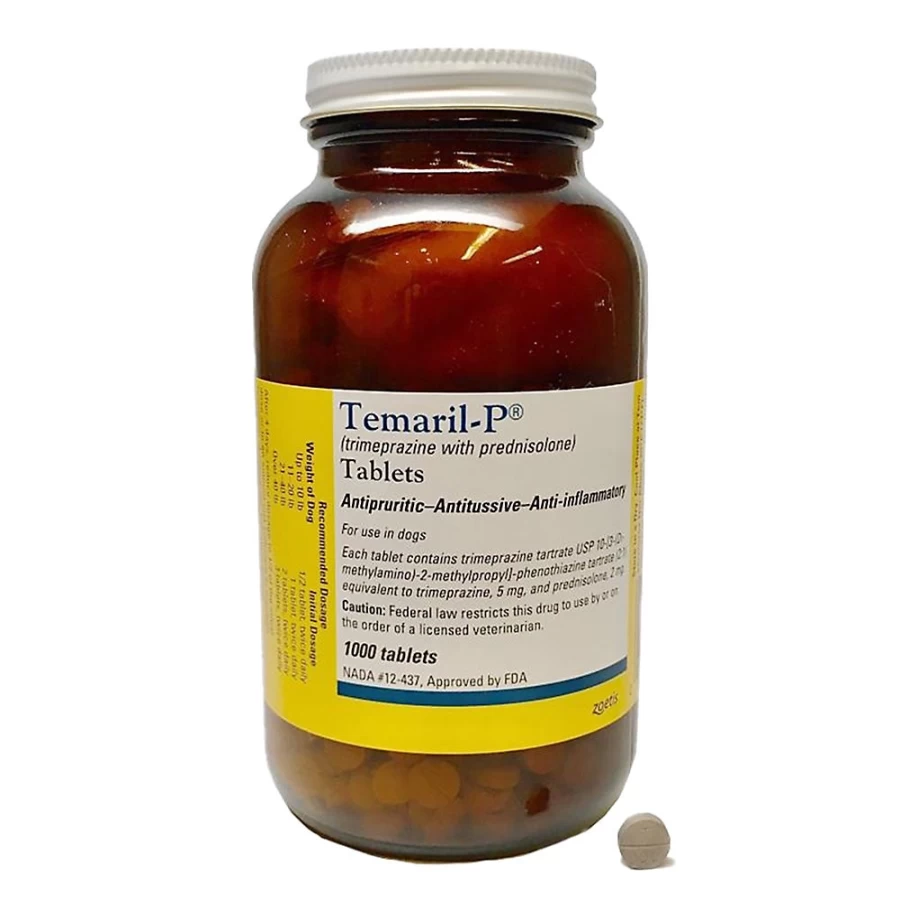 PetSmart Temaril-P Anti-Itch Allergy Relief Tablets for Dogs - 100 Count Veterinary Medication