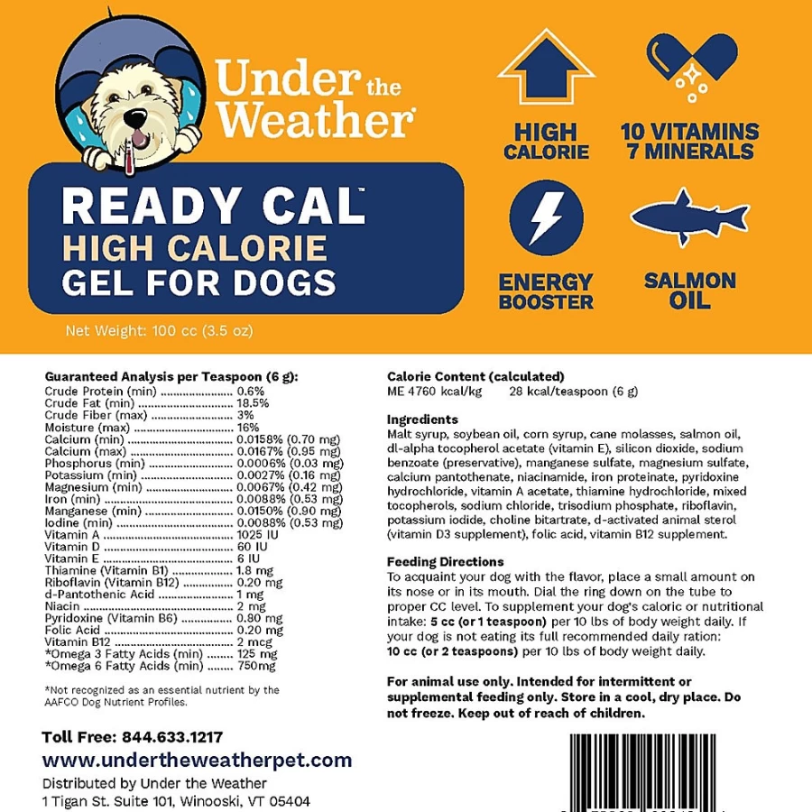 PetSmart High-Calorie Nutritional Gel for Dogs - Under the Weather Ready Cal Supplement (100cc Syringe)