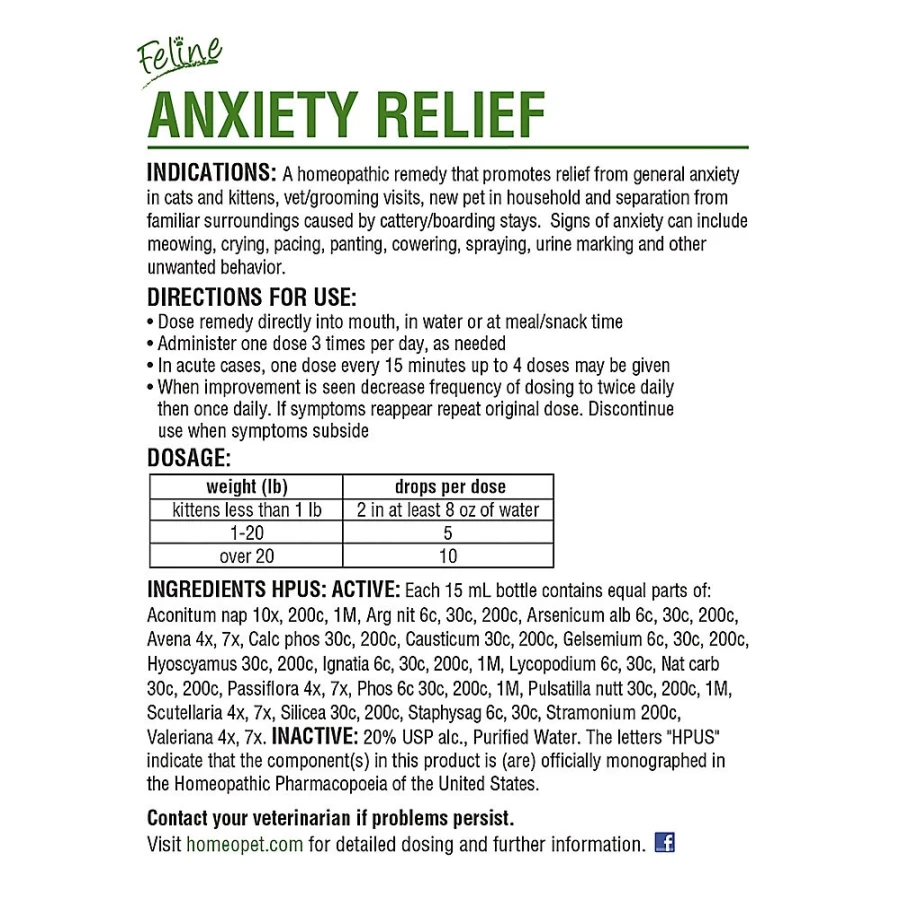 "PetSmart HomeoPet Feline Anxiety Relief - Natural Cat Stress & Anxiety Treatment"