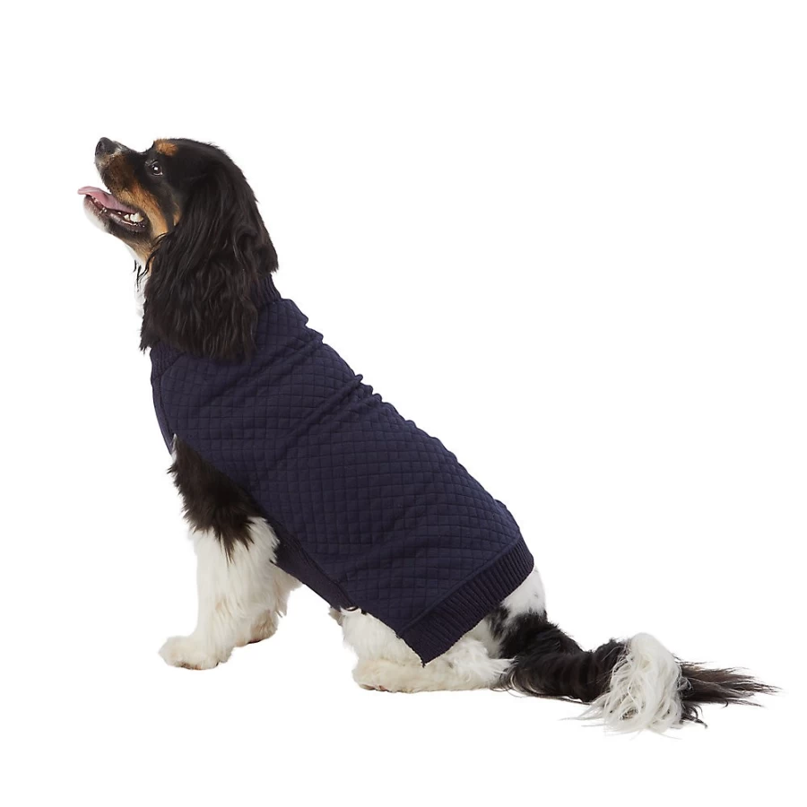 PetSmart Top Paw Quilted Dog Sweater - Cozy & Warm Winter Pet Apparel