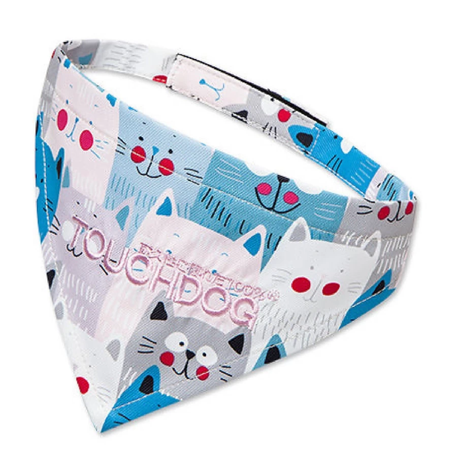 PetSmart Touchdog Designer Printed Velcro Dog Bandana - Head-Popper Fashion Pet Accessory