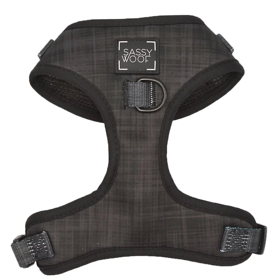PetSmart Sassy Woof Black Dog Harness, Leash, and Waste Bag Holder Bundle for Pets