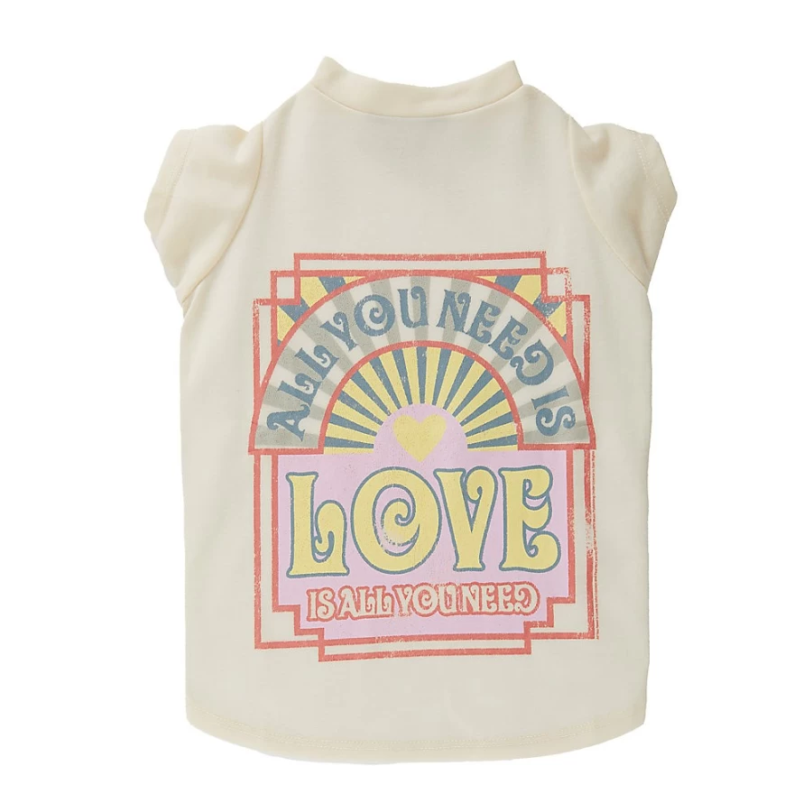 "PetSmart All You Need Is Love Dog Graphic Blended Fabric Tee"