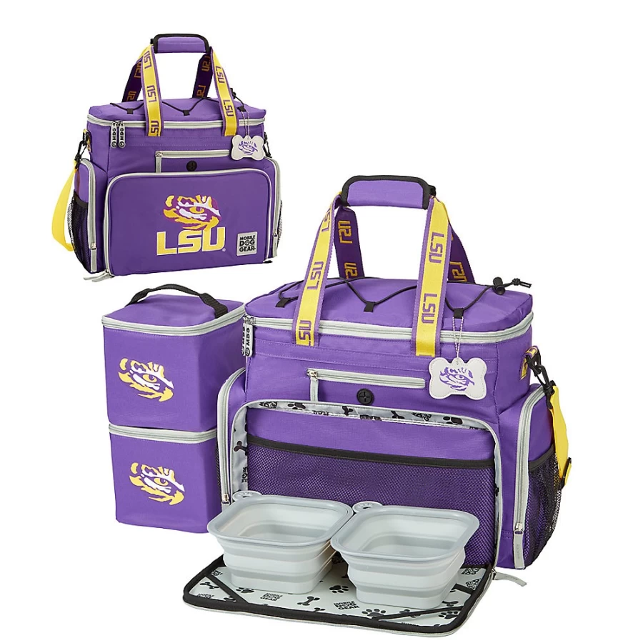 PetSmart LSU Tigers NCAA Officially Licensed Mobile Dog Gear Travel Away Week Bag for Pets