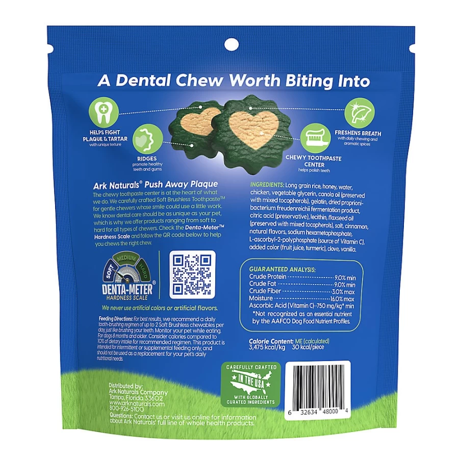PetSmart Ark Naturals Brushless Dental Chew Treats for Small Dogs - Soft Toothpaste Alternative